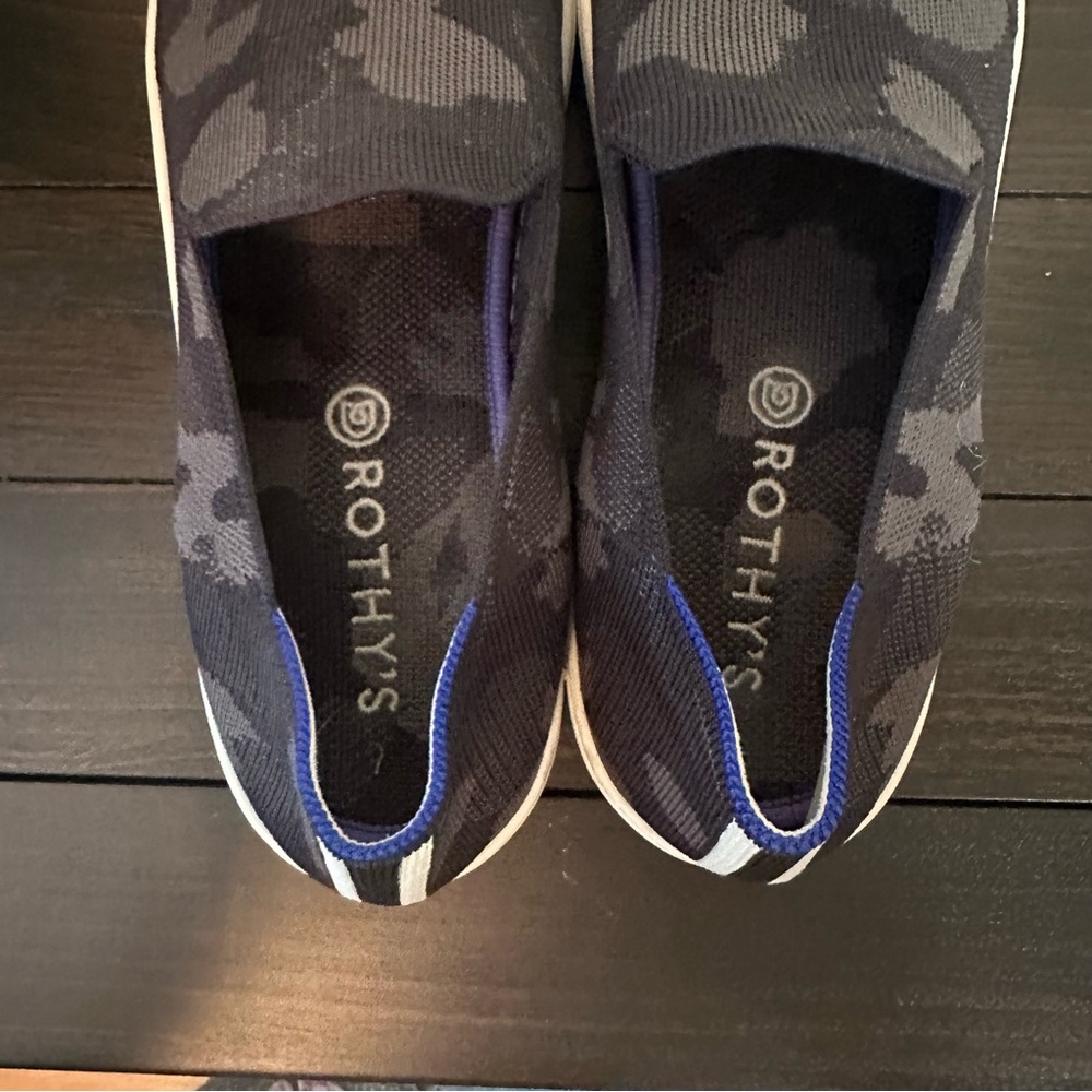 Rothy The Original Slip On Sneaker Grey Camo Women’s 12.5 - Picture 6 of 9
